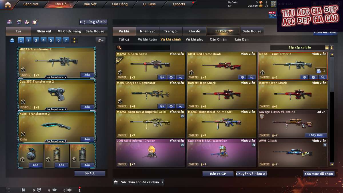 shop acc cf uy tin gia re
